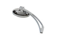 HARLEY Chrome Oval Mirror with Billet Slotted Stem Fits 1965-UP All, models for left or right side a
