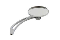 HARLEY Chrome Oval Mirror with Billet Slotted Stem Fits 1965-UP All, models for left or right side a