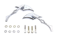 HARLEY Chrom-Diamant-Spiegel-Set mit Billet-Diamant-Stielen passend für alle Modelle ab 1965, für links und rechts
