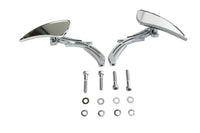 HARLEY Chrom Teardrop-Spiegel-Set mit Billet-Totenkopf-Spiegelarmen, passend für alle Modelle ab Baujahr 1965, für links und rechts