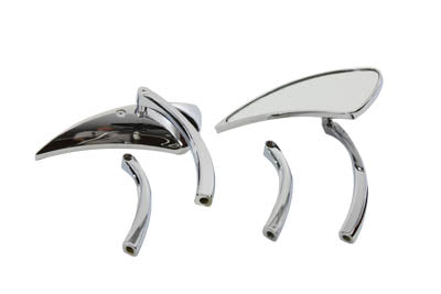 HARLEY Chrom-Tropfen-Spiegel-Set mit massiven Billet-Stielen Passend für 1965-UP alle Modelle, links und rechts