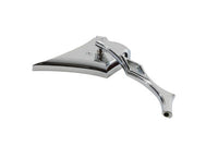 Harley Davidson Chrom Spike Ovaler Spiegel mit Billet Twisted Stiel Passt für alle Modelle ab Baujahr 1965, links oder rechts