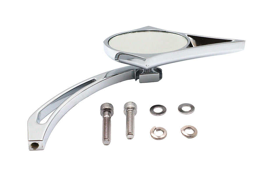 HARLEY Chrom Spiegel Oval Spike mit Billet Kreuzkopfstiel Passend für 1965-UP Alle Modelle für links oder rechts