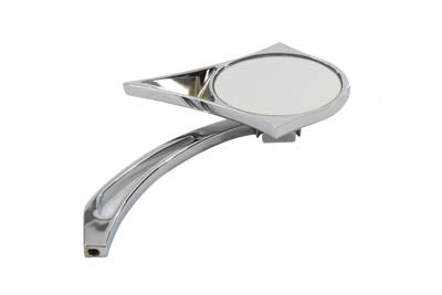 HARLEY Chrom Spiegel Oval Spike mit Billet Kreuzkopfstiel Passend für 1965-UP Alle Modelle für links oder rechts