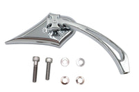 HARLEY Chrom Spiegel Oval Spike mit Billet Kreuzkopfstiel Passend für 1965-UP Alle Modelle für links oder rechts
