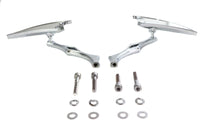 HARLEY Crescent Mirror Set with Billet Twisted Stems Fits 1965-UP All, models for left and right sid