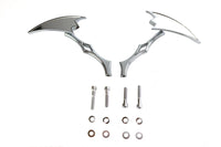 HARLEY Crescent Mirror Set with Billet Twisted Stems Fits 1965-UP All, models for left and right sid