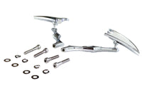 HARLEY Crescent Mirror Set with Billet Twisted Stems Fits 1965-UP All, models for left and right sid