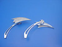HARLEY verchromtes Crescent Spiegelset mit Billet-Kreuzkopf-Stielen, passend für alle Modelle ab 1965, für links und