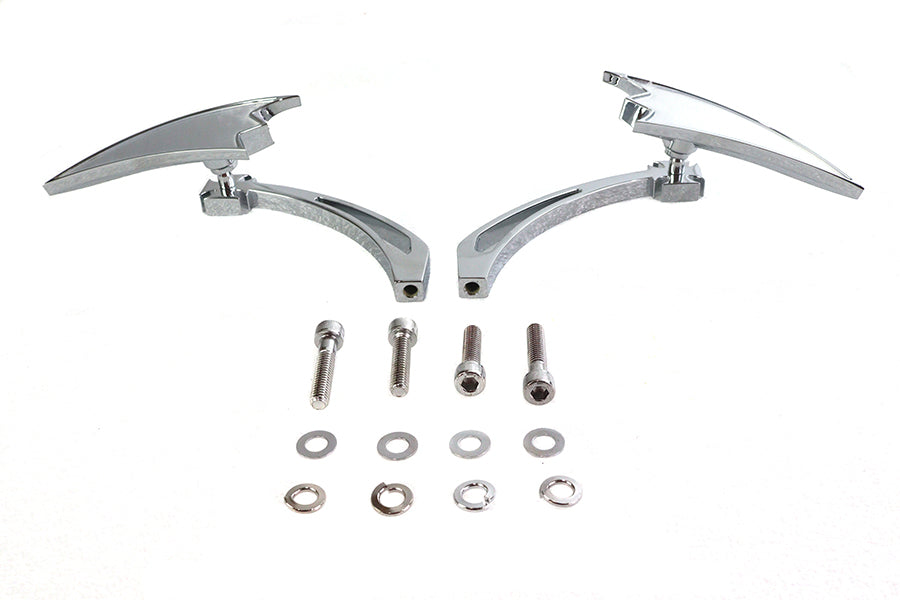HARLEY verchromtes Crescent Spiegelset mit Billet-Kreuzkopf-Stielen, passend für alle Modelle ab 1965, für links und