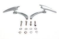 HARLEY verchromtes Crescent Spiegelset mit Billet-Kreuzkopf-Stielen, passend für alle Modelle ab 1965, für links und