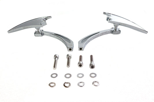 HARLEY verchromtes Crescent Spiegelset mit Billet-Kreuzkopf-Stielen, passend für alle Modelle ab 1965, für links und
