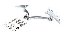 HARLEY verchromtes Crescent Spiegelset mit Billet-Kreuzkopf-Stielen, passend für alle Modelle ab 1965, für links und
