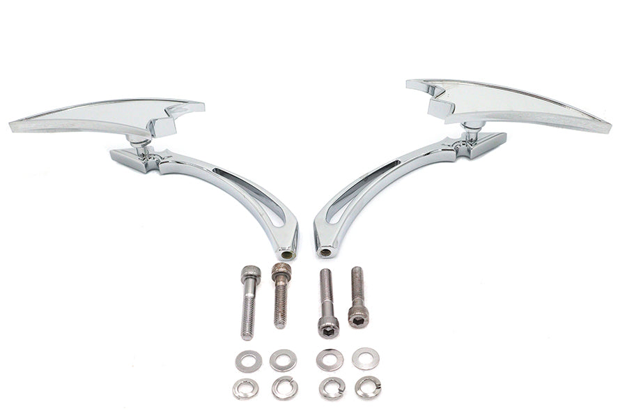 HARLEY Chrom Crescent Spiegel Set mit Billet Spear Stielen Passend für 1965-UP Alle Modelle, für links und rechts