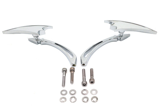 HARLEY Chrom Crescent Spiegel Set mit Billet Spear Stielen Passend für 1965-UP Alle Modelle, für links und rechts