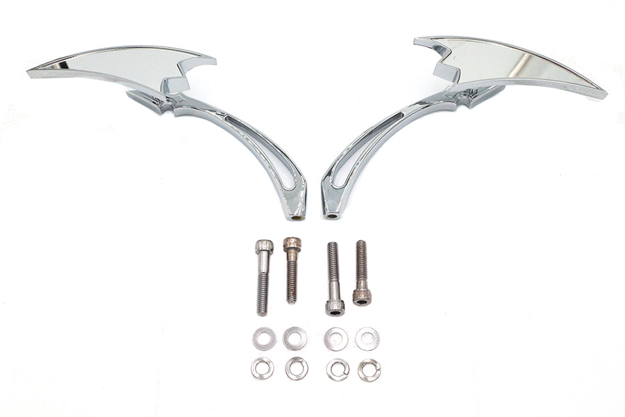 HARLEY Chrom Crescent Spiegel Set mit Billet Spear Stielen Passend für 1965-UP Alle Modelle, für links und rechts