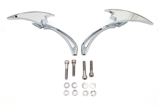 HARLEY Chrom Crescent Spiegel Set mit Billet Spear Stielen Passend für 1965-UP Alle Modelle, für links und rechts