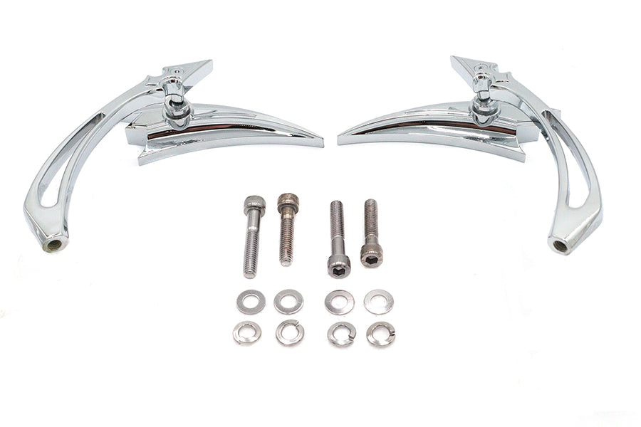 HARLEY Chrom Crescent Spiegel Set mit Billet Spear Stielen Passend für 1965-UP Alle Modelle, für links und rechts