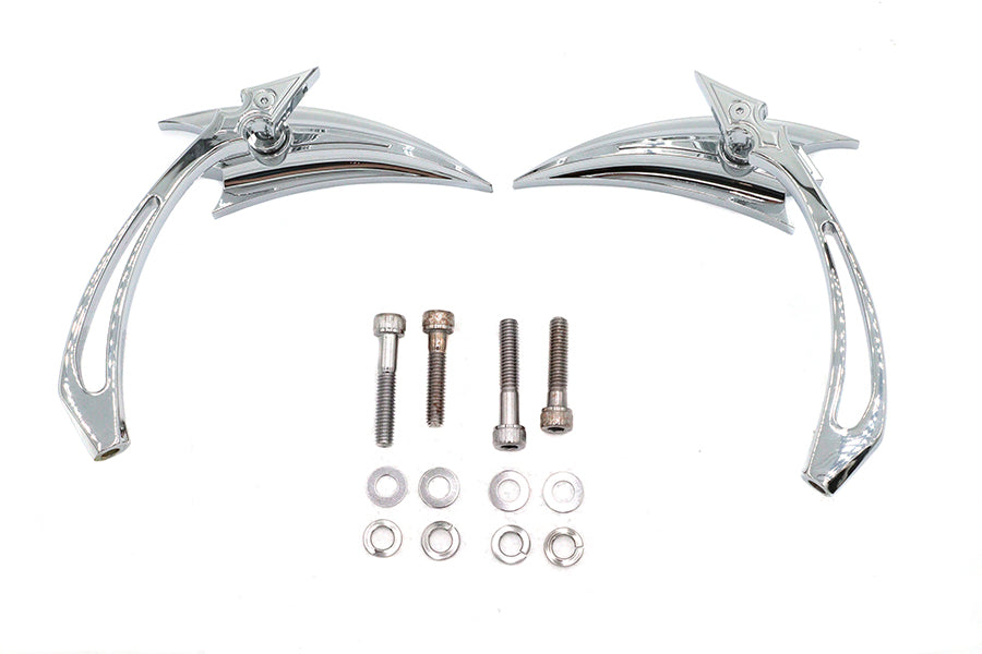 HARLEY Chrom Crescent Spiegel Set mit Billet Spear Stielen Passend für 1965-UP Alle Modelle, für links und rechts