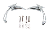 HARLEY Chrom Crescent Spiegel Set mit Billet Spear Stielen Passend für 1965-UP Alle Modelle, für links und rechts