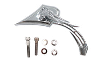 Harley-Davidson Chrom-Spike-Ovalspiegel mit Billet-Totenkopf-Stiel, passend für alle Modelle ab 1965, links oder rechts.