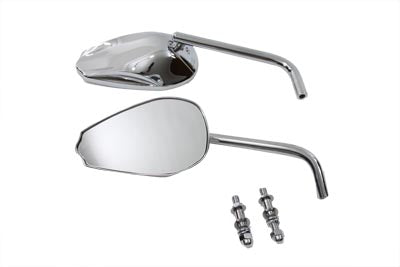 HARLEY Chrom Tropfenspiegel-Set mit runden Stielen Passend für 0- Alle Modelle für linke und rechte Anwendung
