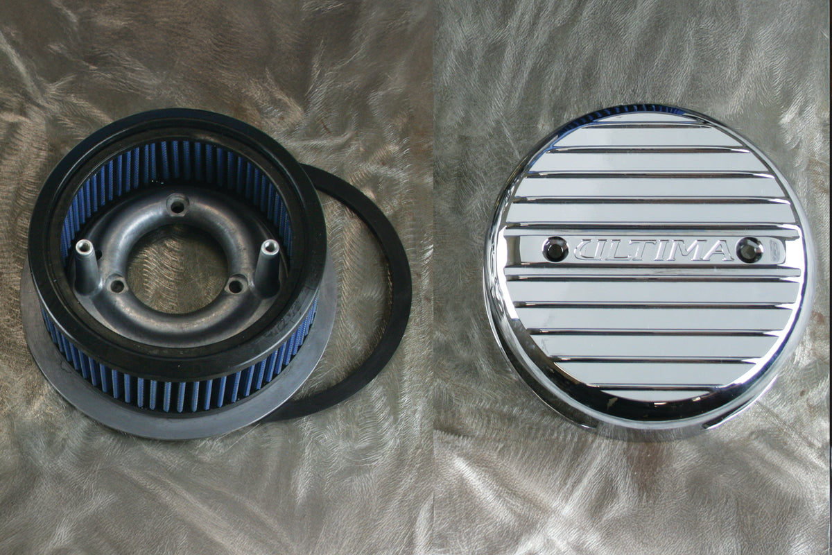 HARLEY Ultima Free Flow Milled Air Cleaner Kit Chrome Fits Custom 0- , application for Shovelhead mo