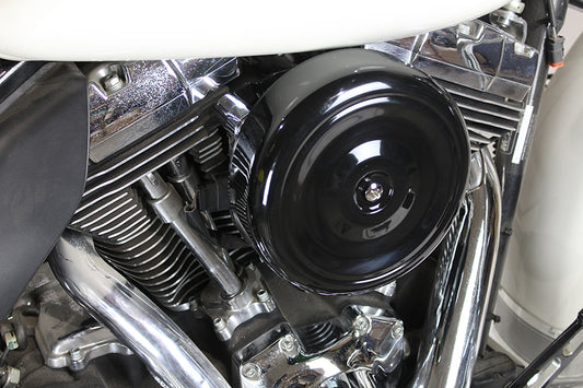 HARLEY 8 Zoll runder Luftfilter-Kit schwarz passend für 2008–2016 FLH,