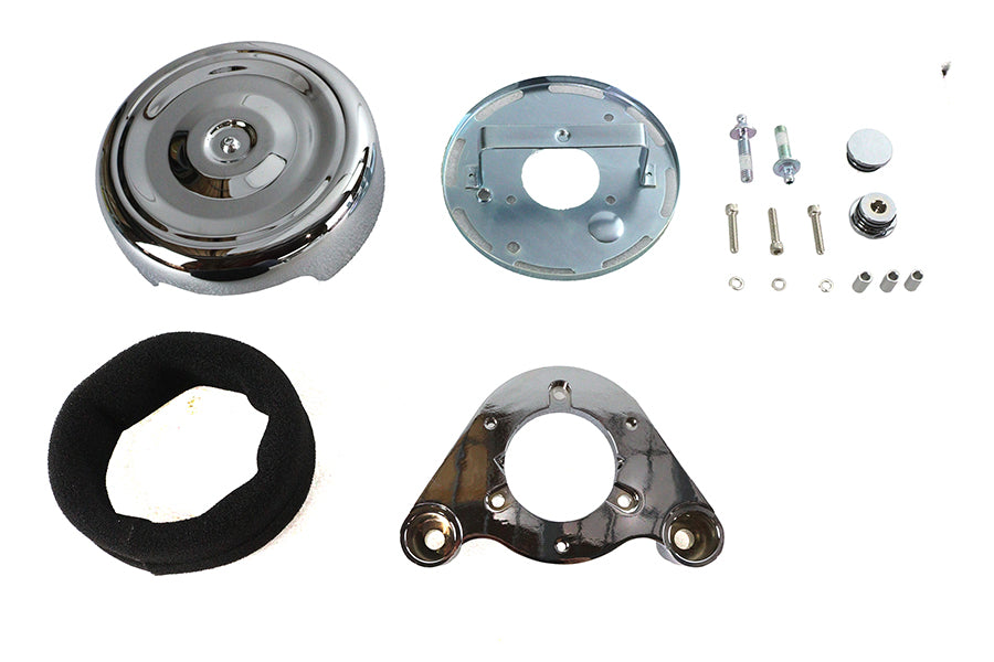HARLEY 8 Zoll runder Luftfilter-Kit Chrom passend für 2008-2016 FLH,