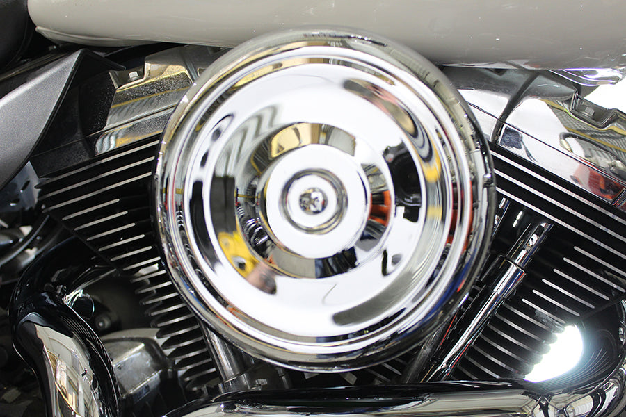 HARLEY 8 Zoll runder Luftfilter-Kit Chrom passend für 2008-2016 FLH,