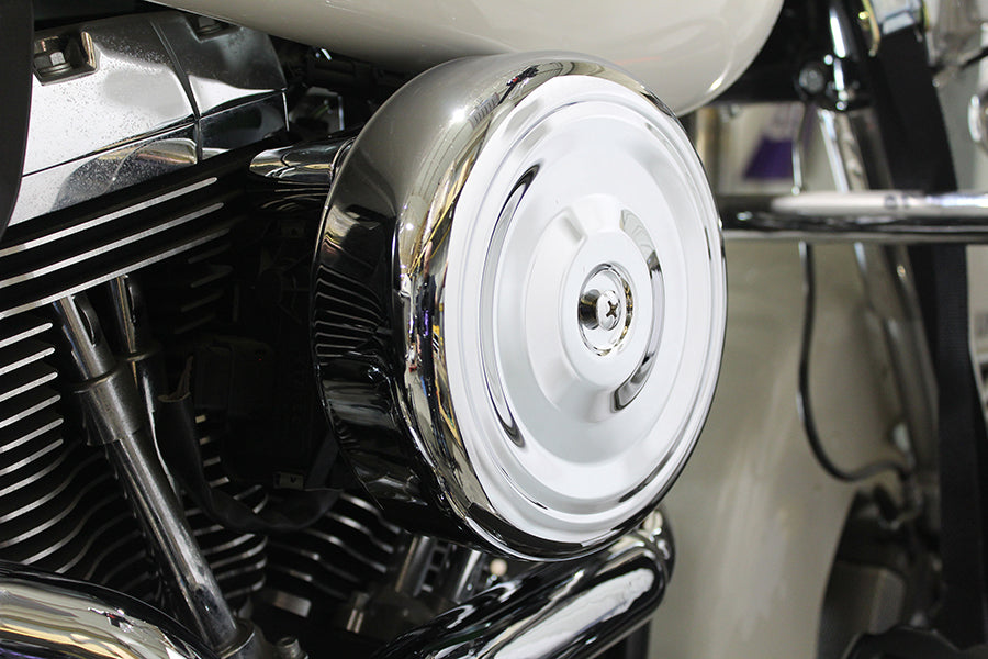 HARLEY 8 Zoll runder Luftfilter-Kit Chrom passend für 2008-2016 FLH,