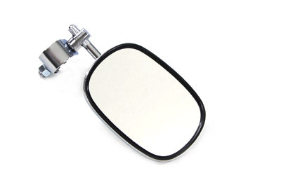 HARLEY Chrome Rectangle Mirror with Clamp On Stem Fits 0-  Custom, application to clamp onto left or