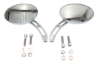 HARLEY Oval-Spiegel-Set mit Billet-3-Schlitz-Schaft Chrom Passend für alle Modelle ab 1965, für linke und rechte Seite