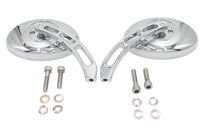 HARLEY Oval-Spiegel-Set mit Billet-3-Schlitz-Schaft Chrom Passend für alle Modelle ab 1965, für linke und rechte Seite
