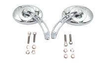 HARLEY Oval-Spiegel-Set mit Billet-3-Schlitz-Schaft Chrom Passend für alle Modelle ab 1965, für linke und rechte Seite