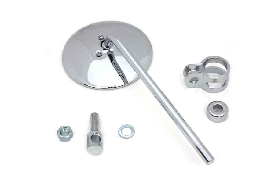 HARLEY Replica Round Mirror with Round Stem Chrome fits 0-  Custom, application to clamp on to right or left side