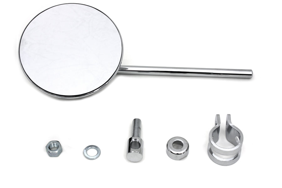 HARLEY Replica Round Mirror with Round Stem Chrome fits 0-  Custom, application to clamp on to right or left side