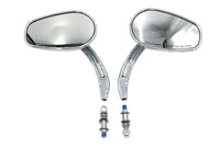 HARLEY Rechteckiger konischer Spiegel-Set mit Billet-Stielen Chrom Passend für alle Modelle ab 1965