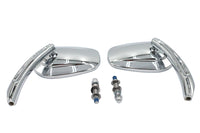 HARLEY Rechteckiger konischer Spiegel-Set mit Billet-Stielen Chrom Passend für alle Modelle ab 1965