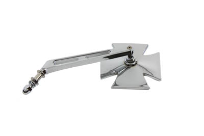 HARLEY Maltese Mirror with Girder Stem Chrome Fits 1965-UP All, models for left or right side applic