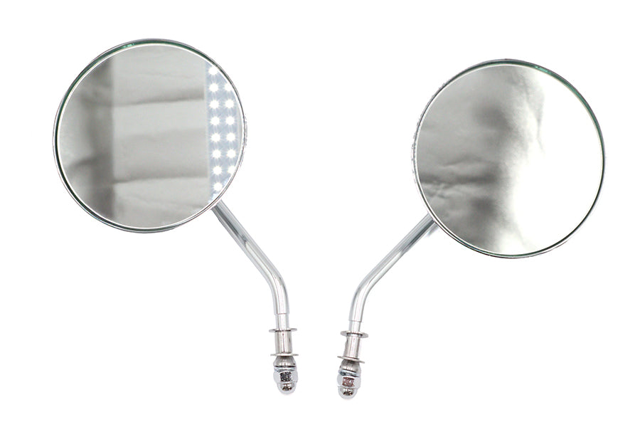 HARLEY 4-1/2 Zoll Rundspiegel-Set mit runden Standardschäften Chrom Passend für alle Modelle ab 1965, links a