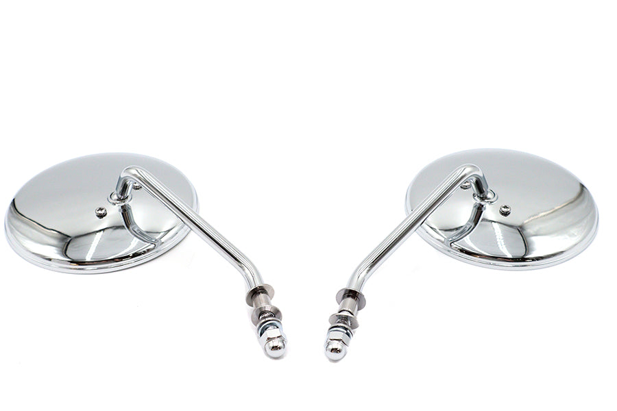 HARLEY 4-1/2 Zoll Rundspiegel-Set mit runden Standardschäften Chrom Passend für alle Modelle ab 1965, links a