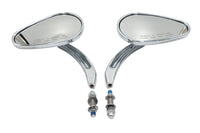 HARLEY Bullet Spiegel Set mit Billet geformten Schäften Chrom Passend für 1965-UP alle Modelle, links und rechts