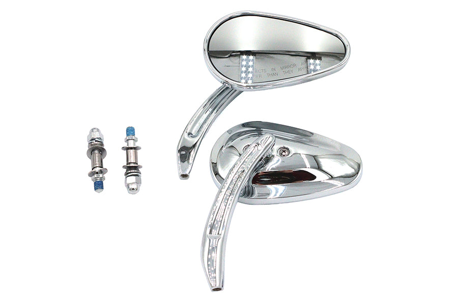 HARLEY Bullet Spiegel Set mit Billet geformten Schäften Chrom Passend für 1965-UP alle Modelle, links und rechts
