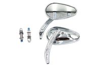 HARLEY Bullet Spiegel Set mit Billet geformten Schäften Chrom Passend für 1965-UP alle Modelle, links und rechts