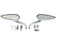 HARLEY Teardrop Spiegel Set mit Billet Langstielen Chrom Passt für 1965-UP Alle Modelle, für links und rechts