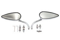 HARLEY Teardrop Spiegel Set mit Billet Langstielen Chrom Passt für 1965-UP Alle Modelle, für links und rechts