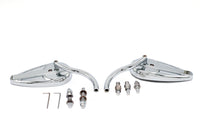 HARLEY Teardrop Spiegel Set mit Billet Langstielen Chrom Passt für 1965-UP Alle Modelle, für links und rechts