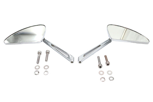 HARLEY Flame Teardrop Spiegelset mit geschlitzten Stielen Chrom Passend für alle Modelle ab 1965, für links und rechts