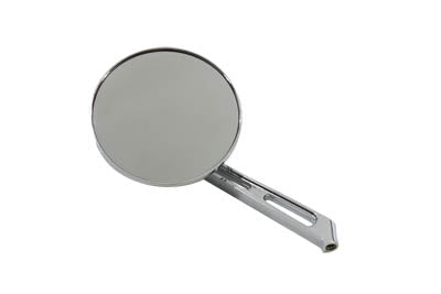 HARLEY Round Flame Mirror with 2 Slot Stem fits 1965-UP All, models for left or right side application